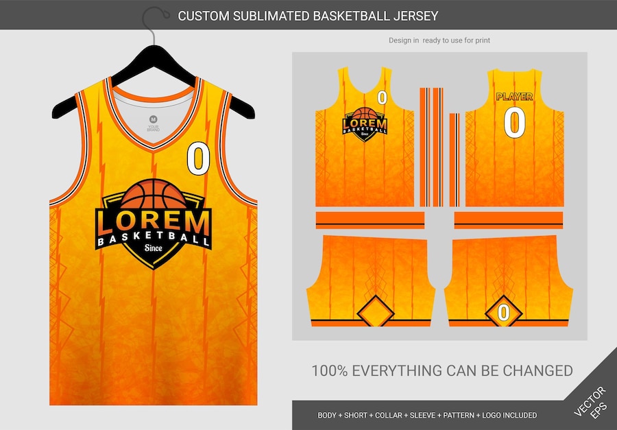 Premium Vector | Abstract orange and black basketball jersey uniform ...