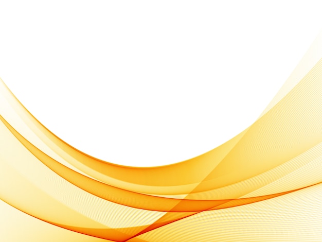 Abstract orange color wave design element. Abstract smooth color wavy