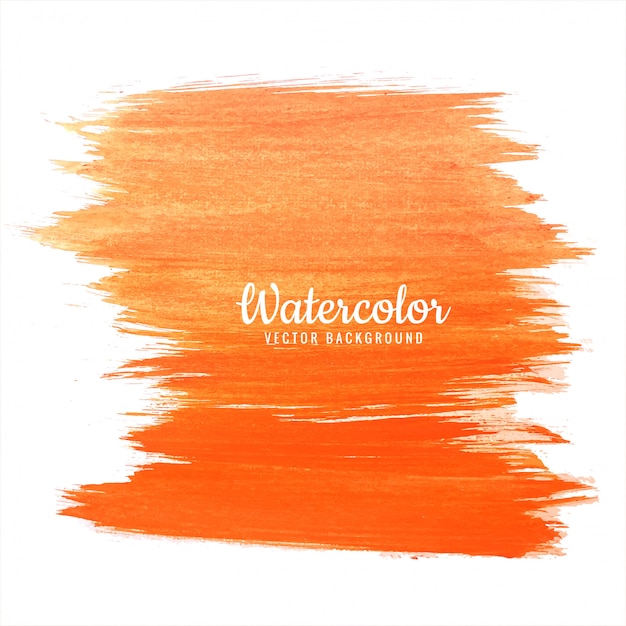 Vector abstract orange colorful watercolor elegant stroke design