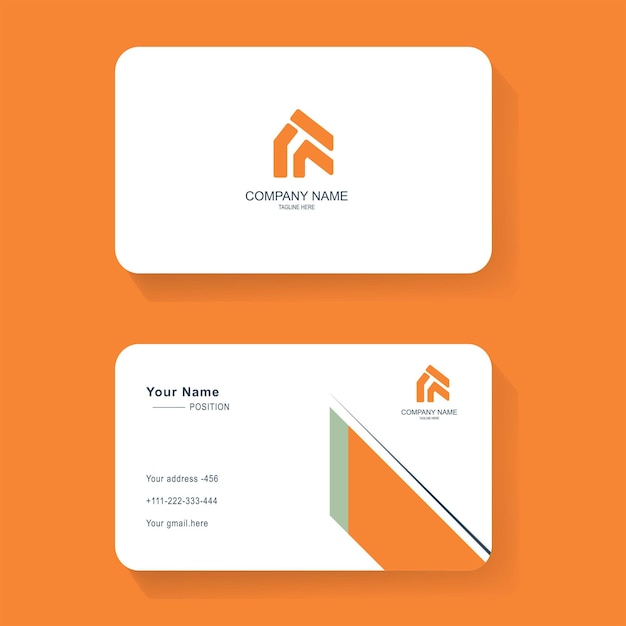 Вектор Абстрактная оранжевая корпоративная уникальная творческая визитная карточка для архитектурной компании
