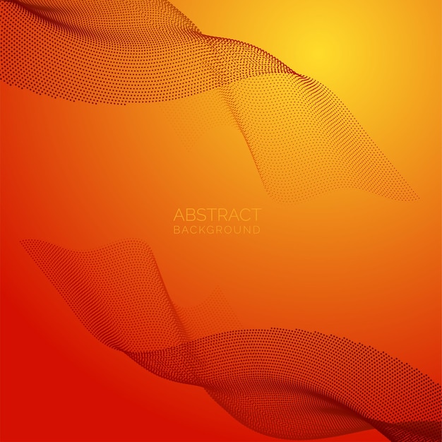 Abstract orange dotted flowing background wallpaper vector design