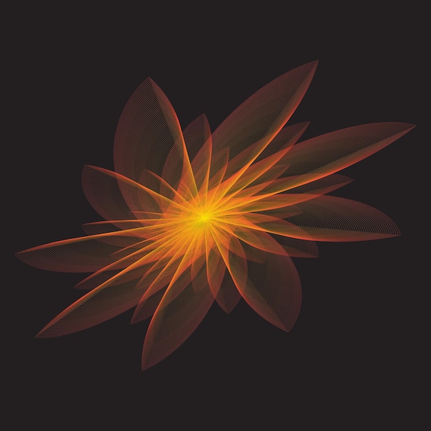 Vector abstract orange flower
