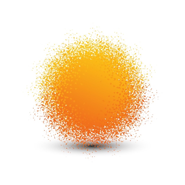 Abstract orange fluffy isolated sphere with shadow logo Round shape fuzzy kids ball logotype Shining sun icon Soft material pompon toy sign Vector illustration