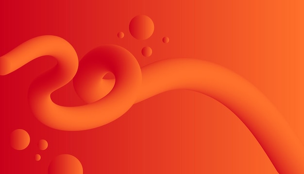 Abstract Orange Fluid background illustration