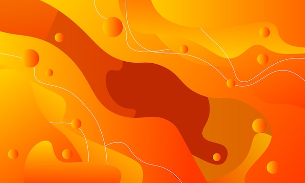 抽象的なオレンジ色の流体の背景。ベクトルイラスト。
