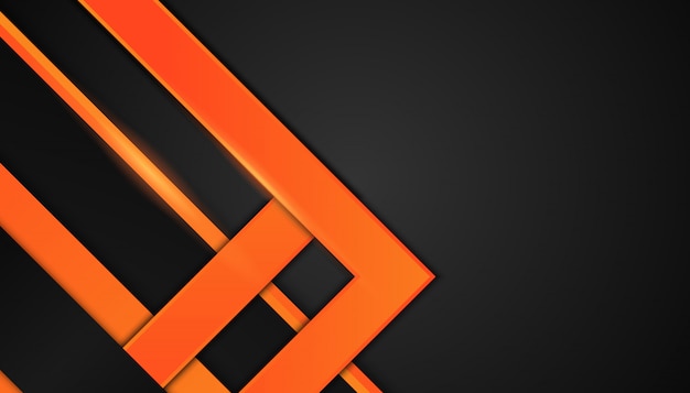 Abstract orange geometric shapes on dark background