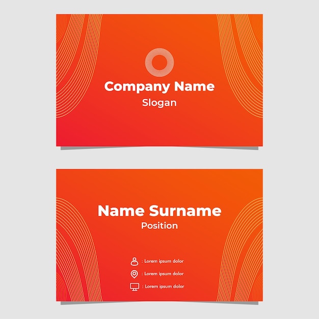 abstract orange gradient business card template