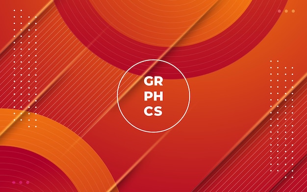 Abstract orange gradient color geometric shape 3d look and cool design background