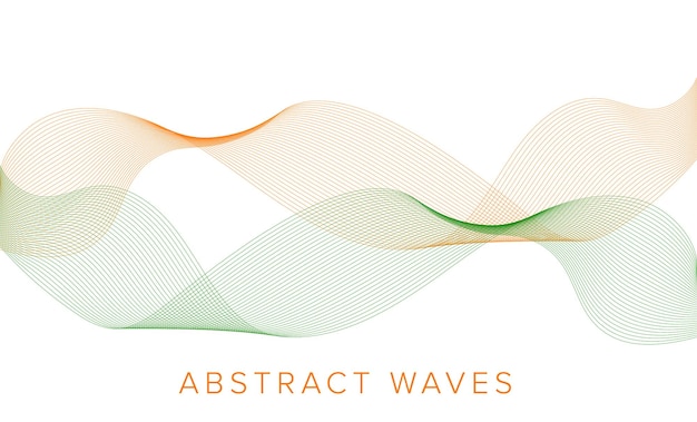 Abstract orange green wave line art pattern background waves