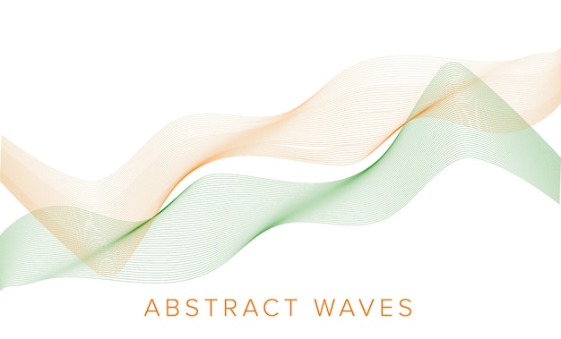 Abstract orange green wave line art pattern background waves