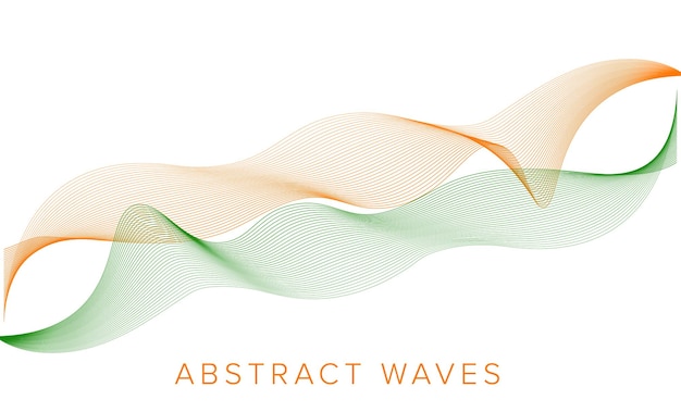 Abstract orange green wave line art pattern background waves