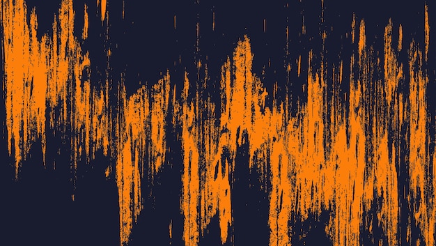 Vector abstract orange grunge rough texture in black background