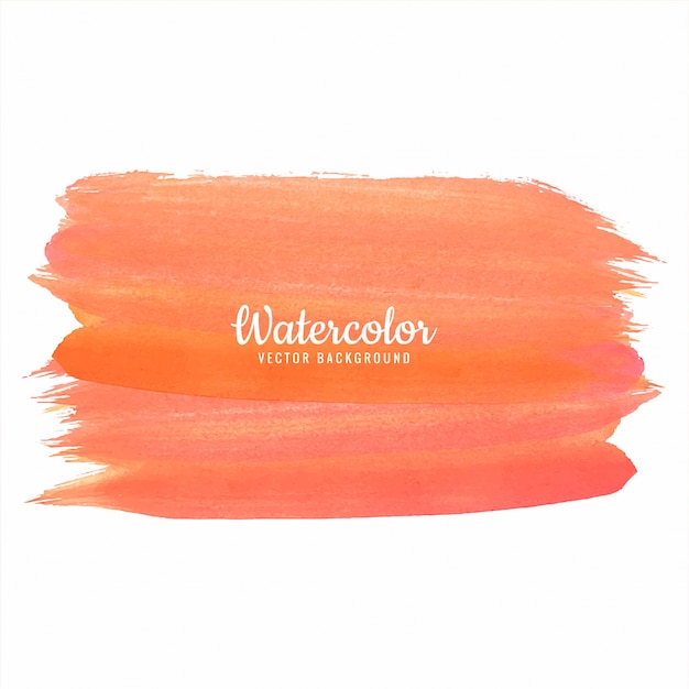 Abstract orange hand draw stroke watercolor design