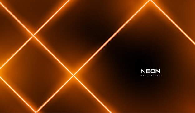 Abstract orange lines neon light with smoke background