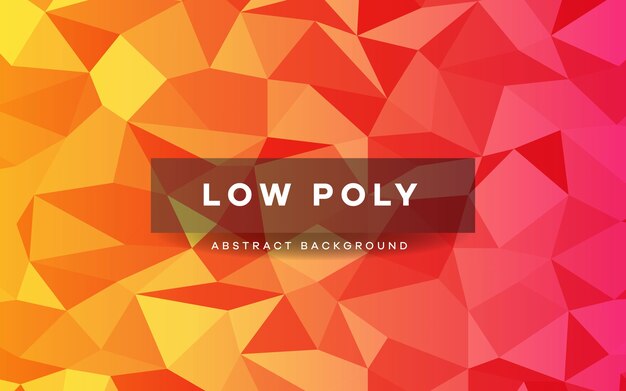 Abstract orange low poly crystal background