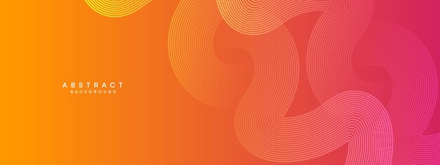 Abstract orange pink and yellow purple gradient waving circles lines Technology banner background