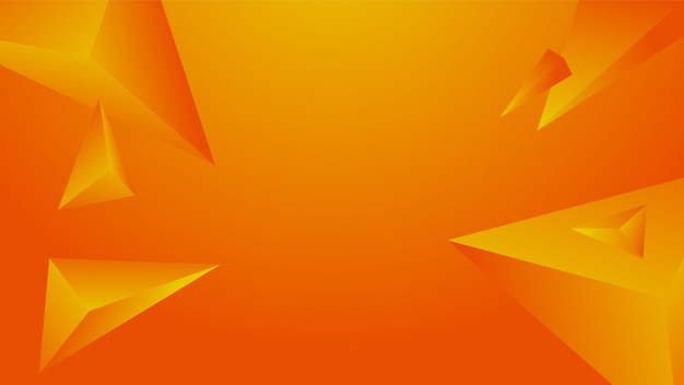 Abstract orange polygon on gradient background