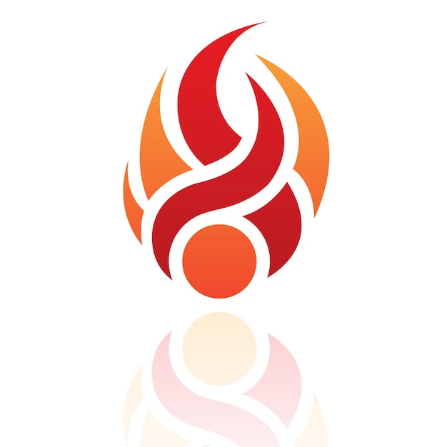 Абстрактный оранжевый и красный огонь, как значок логотипа