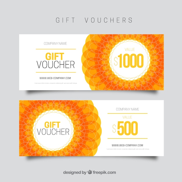 Abstract orange shapes gift coupons