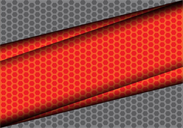 추상 주황색 삼각형 회색 육각형 메쉬