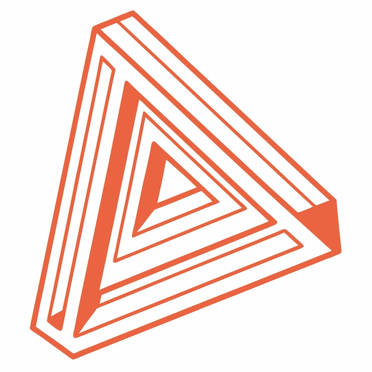 Vector abstract orange triangle logo