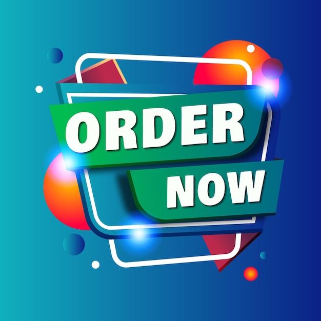 Vector abstract order now banner with lights