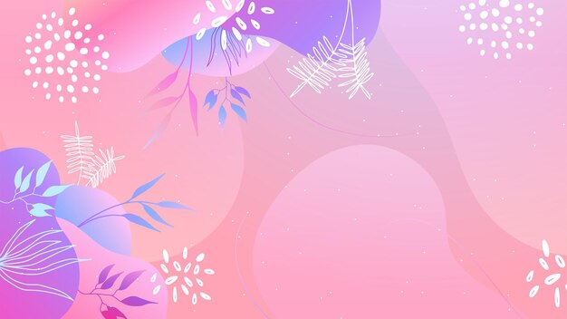 Abstract organic floral, leaves, liquid, wave minimalist background with colorful gradient vivid vibrant color. Good for greeting cards, invitations, flyers and social media template.