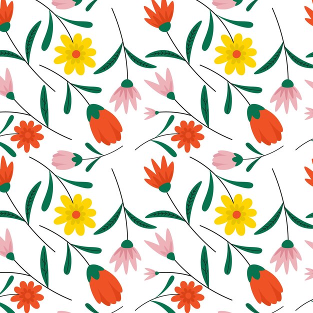 Abstract organic floral pattern background. Vector illustration.