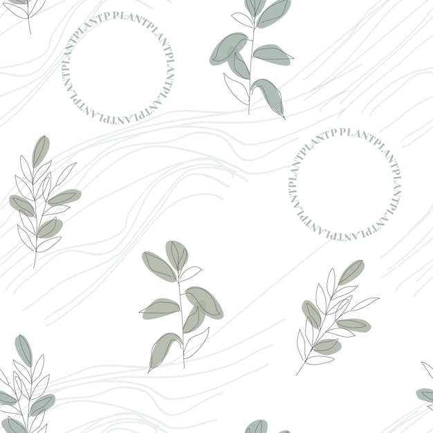 Abstract organic plants pattern White background