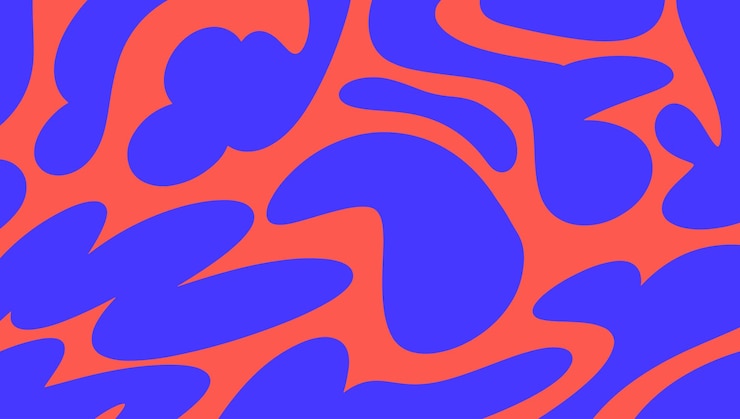 Vector abstract organic shape background doodle hand drawn background