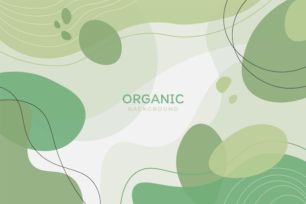 Vector abstract organic shape hand drawn green minimal background