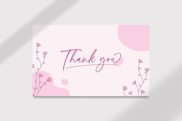 Vector abstract organic shape thank you wedding card template