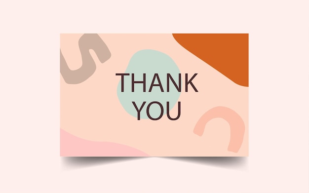 Vector abstract organic shape with editable text thank you card template