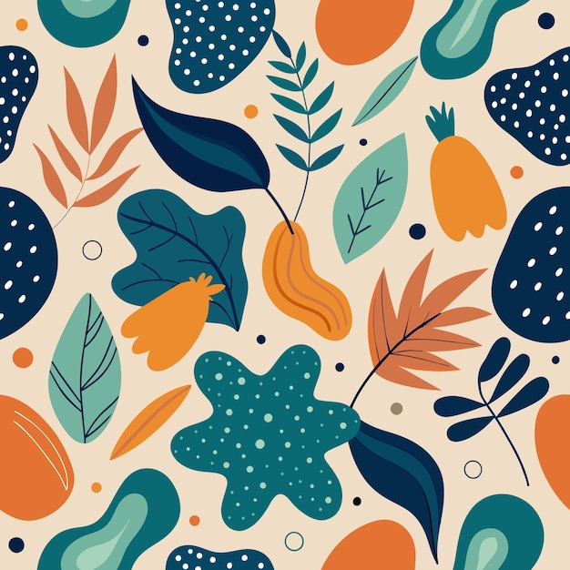 Vector abstract organic shapes and botanical elements illustration