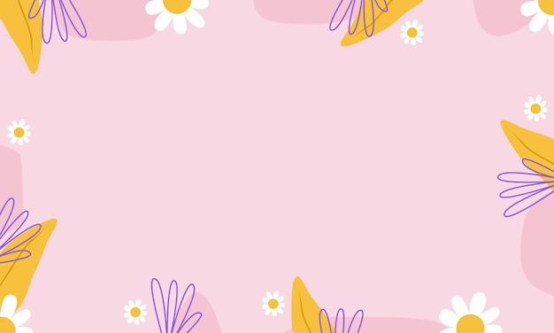 Vector abstract organic shapes trendy background with daisy flower