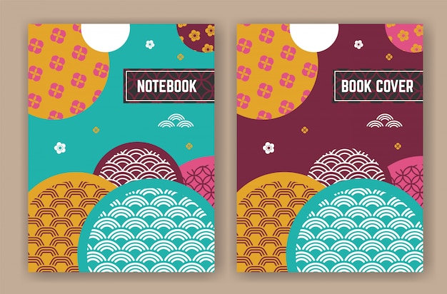 Vector abstract oriental background design for book cover