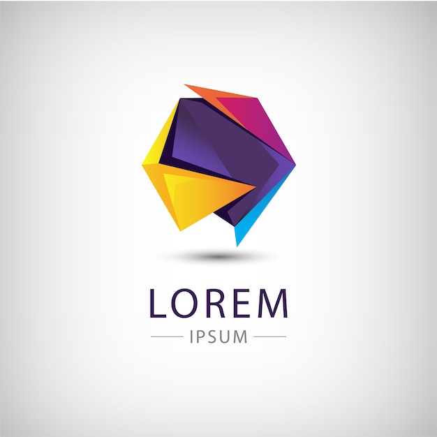 Logo colorato origami astratto isolato