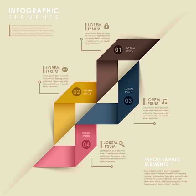 Abstract origami infographics