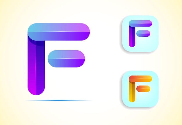 抽象的な折り紙文字 F ロゴ デザイン テンプレート フラット スタイル アプリケーション アイコン ベクトル図