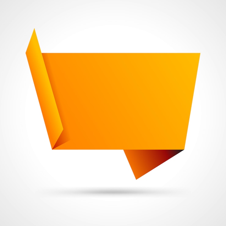 Vector abstract origami speech bubble bend paper vector background