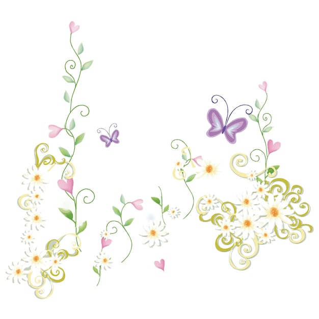 Abstract ornament and butterfly vector design 02