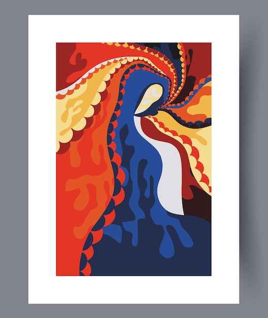 abstract ornament colorful vortex wall art print