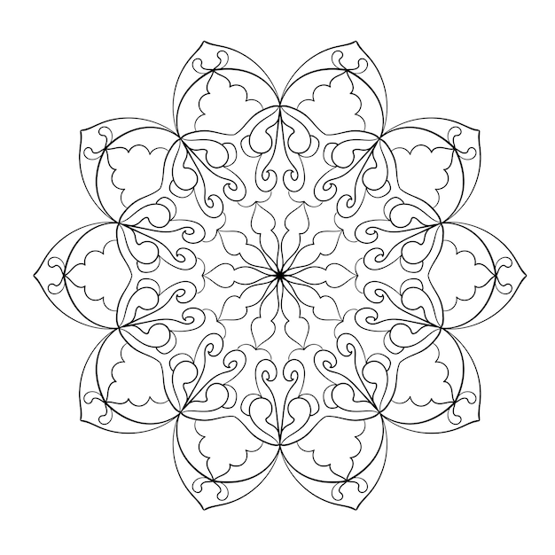 Abstract ornament Mandala elegant pattern Coloring page element