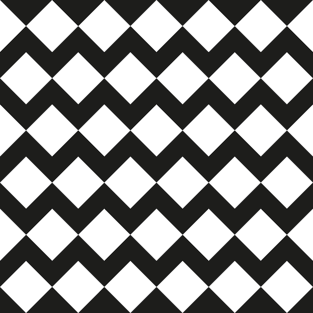 Abstract ornament met zwarte zigzag op witte achtergrond. Geometrische naadloze textuur
