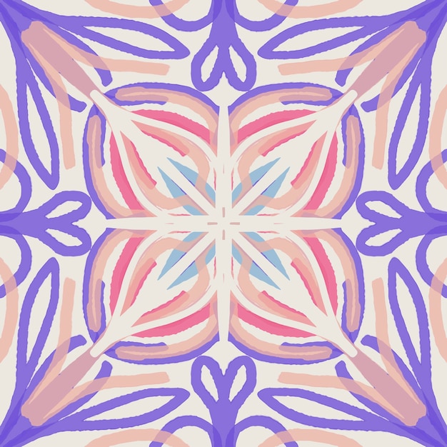 Абстрактный орнамент шаблон дизайна вектор цветочный