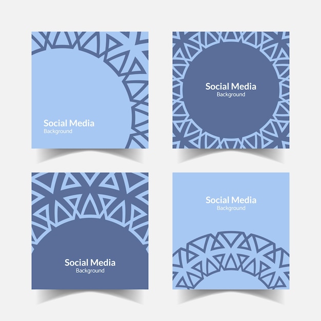 Vector abstract ornamental pattern square background social media template