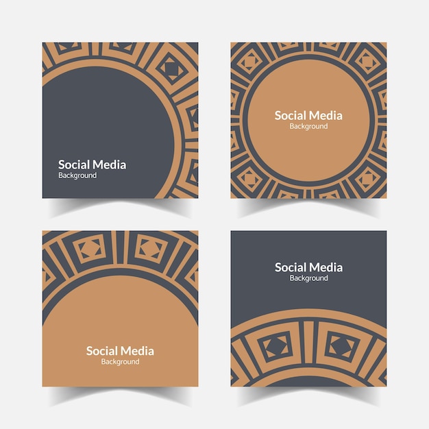 abstract ornamental pattern square background social media template