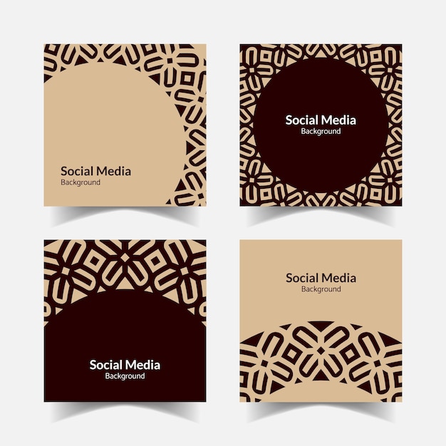 abstract ornamental pattern square background social media template