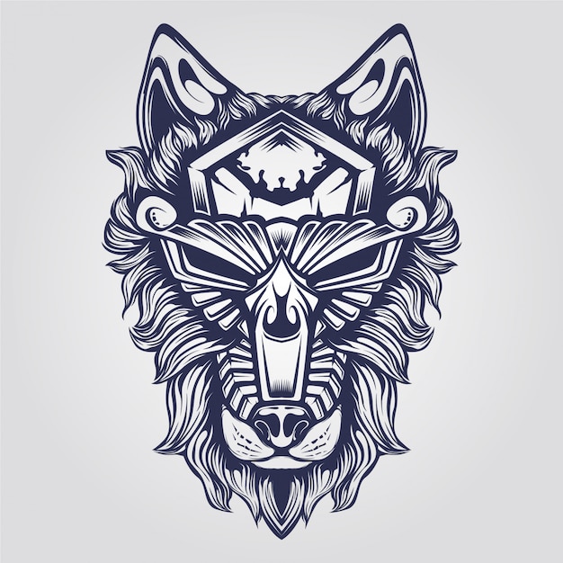 Abstract ornamental wolf