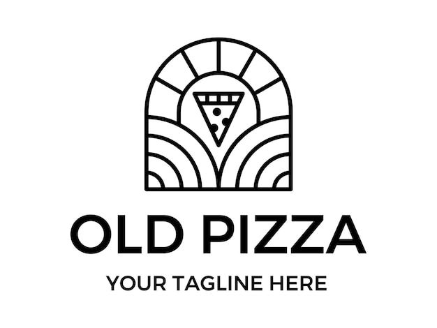 Abstract Outline Pizza Logo Template